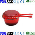 16cm Enamel Non Stick Double Use Cast Iron Saucepan BSCI LFGB FDA Approved, with Handle